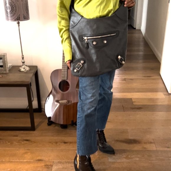 Balenciaga Black Motocross Agneau Giant Hobo Bag - Picture 8 of 8